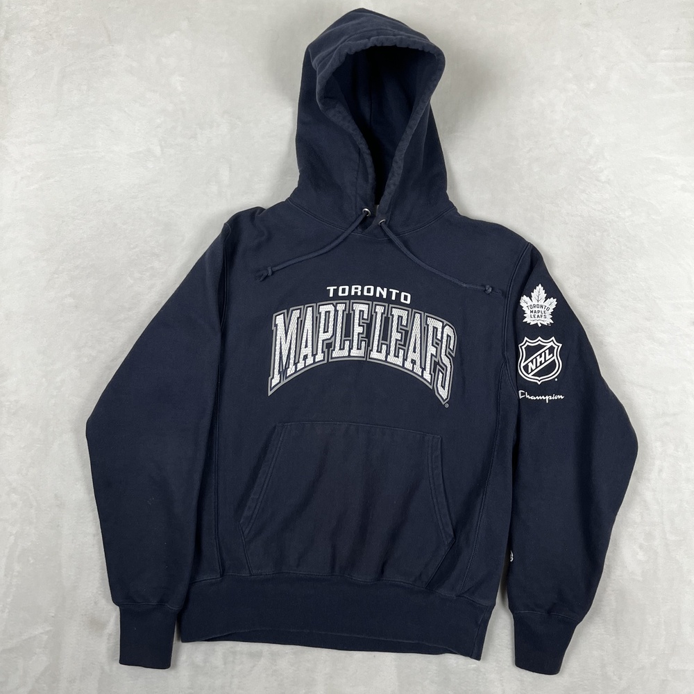 Toronto Maple Leafs Hoodie Mens Medium Blue NHL Hockey Champion Reverse Weave